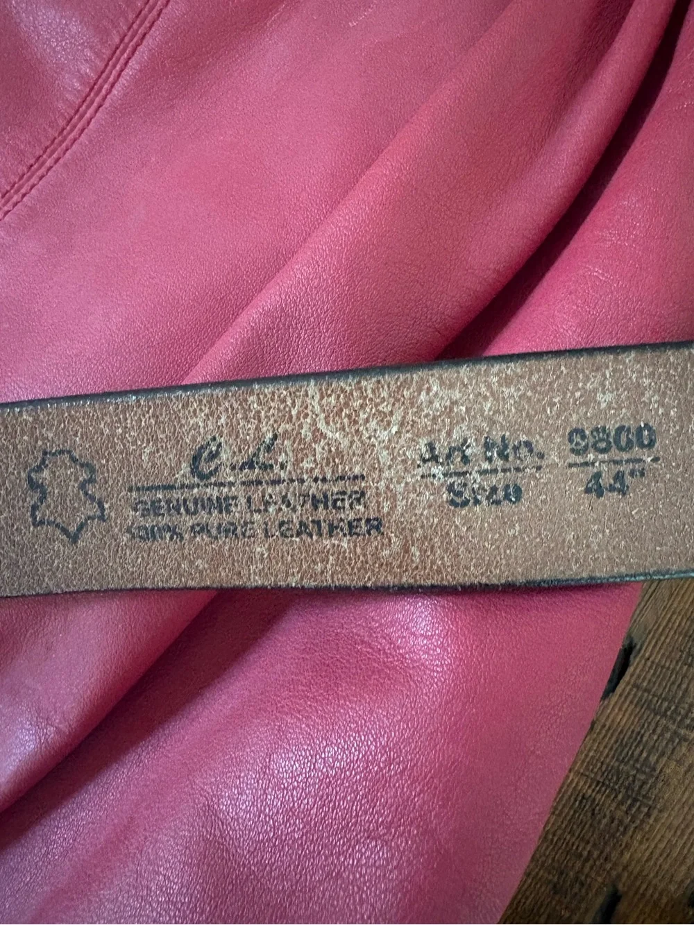 Vintage CL Handtooled Flying Eagle Western Patriotic Leather Belt Brown Sz 44